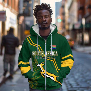 South Africa Rugby Zip Hoodie Champions GO Bokke