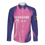 Afro-Barbadians Cricket Custom Long Sleeve Button Shirt Royal Champions - Tropical Vibes - African Pride