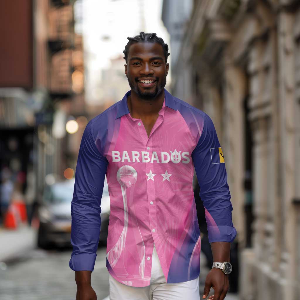 Afro-Barbadians Cricket Custom Long Sleeve Button Shirt Royal Champions - Tropical Vibes - African Pride
