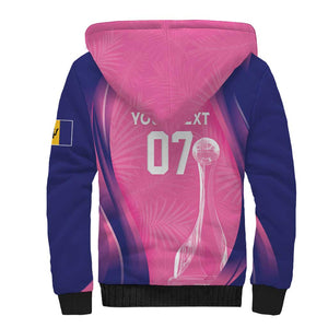 Afro-Barbadians Cricket Custom Sherpa Hoodie Royal Champions - Tropical Vibes - African Pride