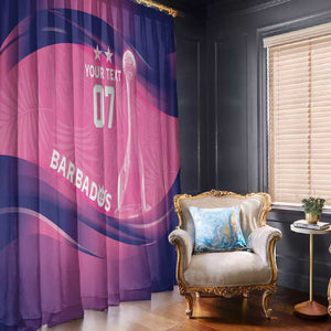 Afro-Barbadians Cricket Custom Window Curtain Royal Champions - Tropical Vibes - African Pride