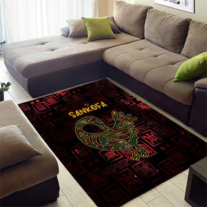 Afro-American Culture Area Rug Adinkra Sankofa Bird - Cosmic Red