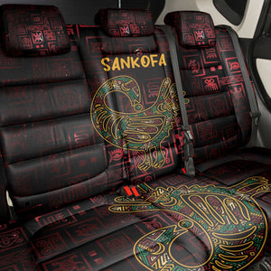 Afro-American Culture Back Car Seat Cover Adinkra Sankofa Bird - Cosmic Red