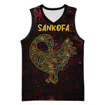 Afro-American Culture Basketball Jersey Adinkra Sankofa Bird - Cosmic Red LT7