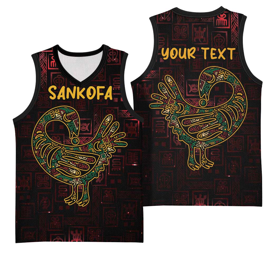 Afro-American Culture Basketball Jersey Adinkra Sankofa Bird - Cosmic Red LT7