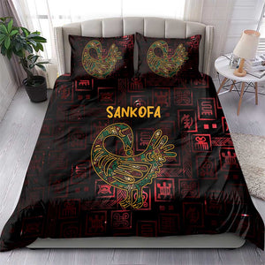 Afro-American Culture Bedding Set Adinkra Sankofa Bird - Cosmic Red