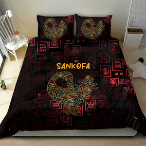 Afro-American Culture Bedding Set Adinkra Sankofa Bird - Cosmic Red