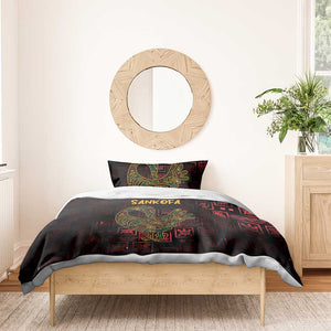 Afro-American Culture Bedding Set Adinkra Sankofa Bird - Cosmic Red