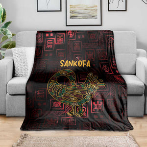 Afro-American Culture Blanket Adinkra Sankofa Bird - Cosmic Red