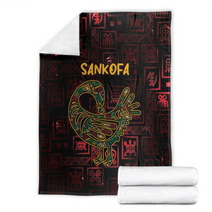 Afro-American Culture Blanket Adinkra Sankofa Bird - Cosmic Red