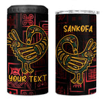 Afro-American Culture 4 in 1 Can Cooler Tumbler Adinkra Sankofa Bird - Cosmic Red