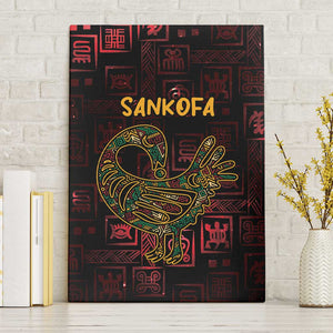 Afro-American Culture Canvas Wall Art Adinkra Sankofa Bird - Cosmic Red