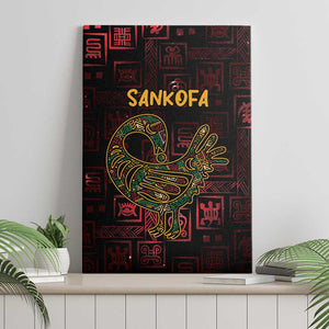 Afro-American Culture Canvas Wall Art Adinkra Sankofa Bird - Cosmic Red