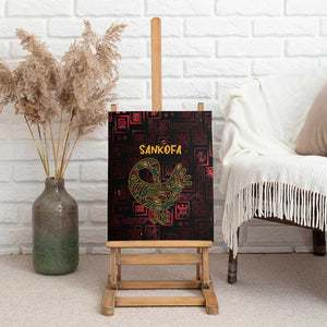 Afro-American Culture Canvas Wall Art Adinkra Sankofa Bird - Cosmic Red