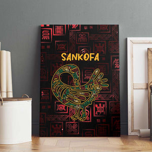 Afro-American Culture Canvas Wall Art Adinkra Sankofa Bird - Cosmic Red