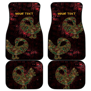 Afro-American Culture Car Mats Adinkra Sankofa Bird - Cosmic Red