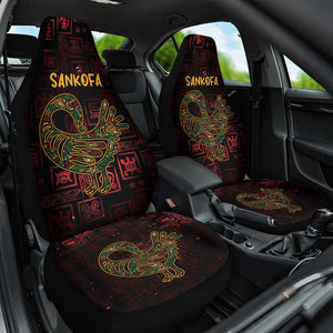 Afro-American Culture Car Seat Cover Adinkra Sankofa Bird - Cosmic Red