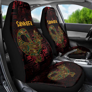 Afro-American Culture Car Seat Cover Adinkra Sankofa Bird - Cosmic Red