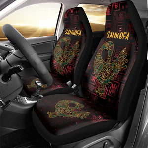 Afro-American Culture Car Seat Cover Adinkra Sankofa Bird - Cosmic Red