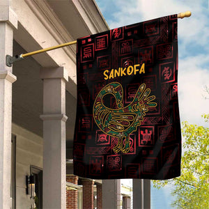 Afro-American Culture Garden Flag Adinkra Sankofa Bird - Cosmic Red