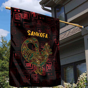 Afro-American Culture Garden Flag Adinkra Sankofa Bird - Cosmic Red