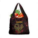 Afro-American Culture Grocery Bag Adinkra Sankofa Bird - Cosmic Red
