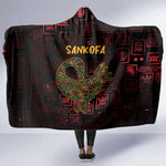 Afro-American Culture Hooded Blanket Adinkra Sankofa Bird - Cosmic Red