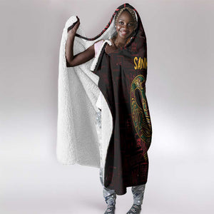 Afro-American Culture Hooded Blanket Adinkra Sankofa Bird - Cosmic Red