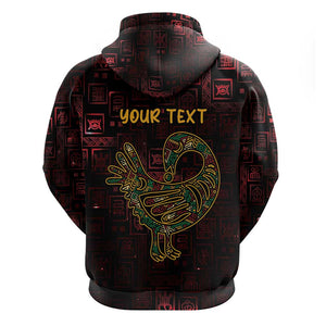 Afro-American Culture Hoodie Adinkra Sankofa Bird - Cosmic Red