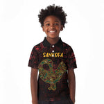Afro-American Culture Kid Polo Shirt Adinkra Sankofa Bird - Cosmic Red