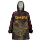 Afro-American Culture Kid Wearable Blanket Hoodie Adinkra Sankofa Bird - Cosmic Red