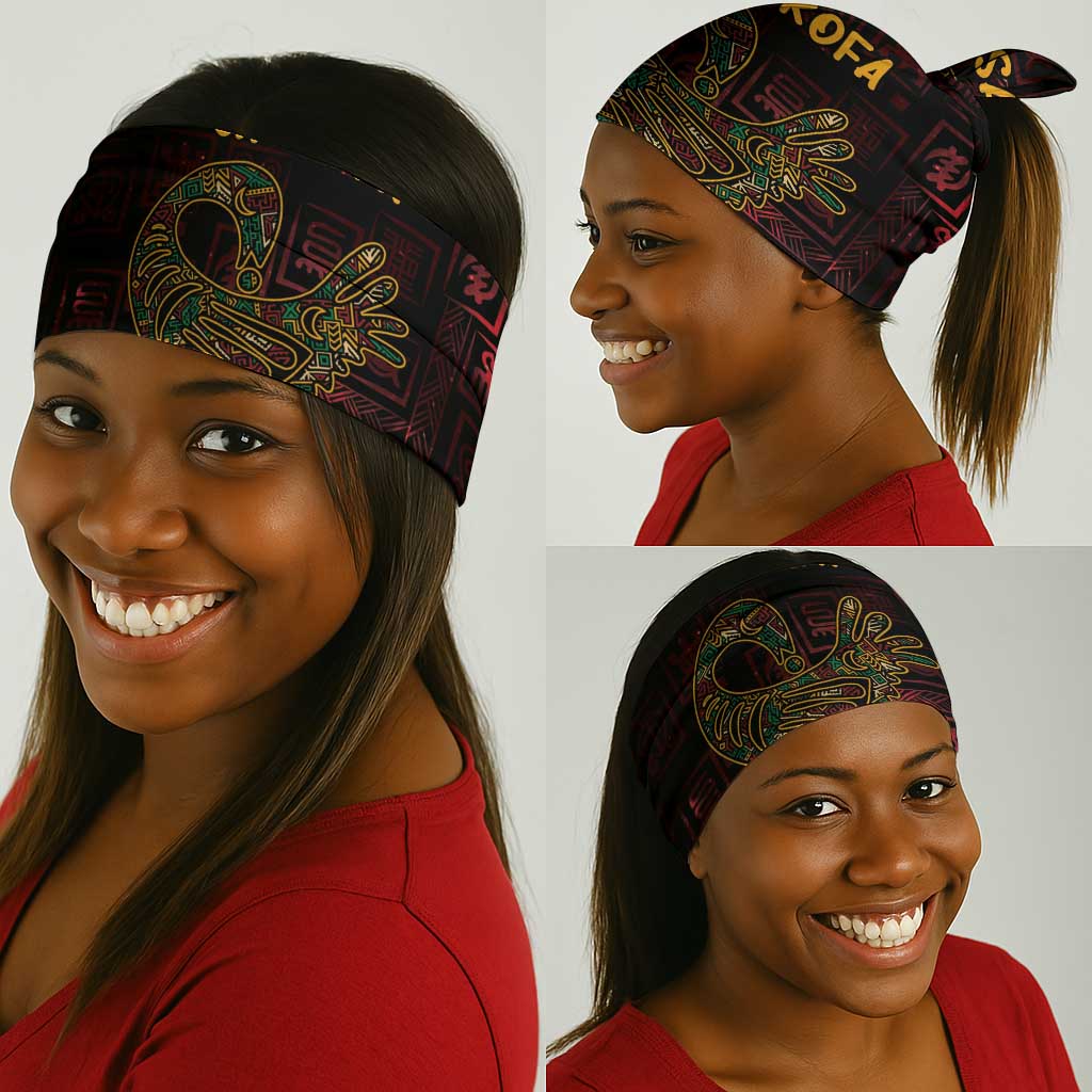 Afro-American Culture Neck Gaiter Adinkra Sankofa Bird - Cosmic Red LT7