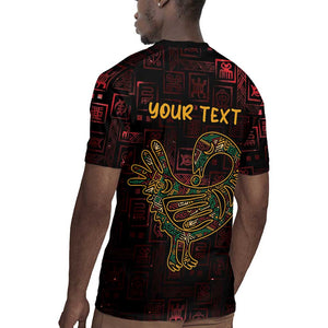 Afro-American Culture Rugby Jersey Adinkra Sankofa Bird - Cosmic Red