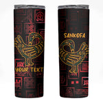 Afro-American Culture Skinny Tumbler Adinkra Sankofa Bird - Cosmic Red