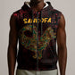 Afro-American Culture Sleeveless Zip Hoodie Adinkra Sankofa Bird - Cosmic Red - African Pride