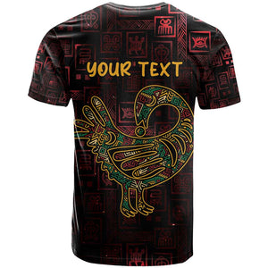 Afro-American Culture T shirt Adinkra Sankofa Bird - Cosmic Red