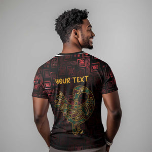 Afro-American Culture T shirt Adinkra Sankofa Bird - Cosmic Red