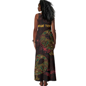 Afro-American Culture Tank Maxi Dress Adinkra Sankofa Bird - Cosmic Red