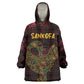 Afro-American Culture Wearable Blanket Hoodie Adinkra Sankofa Bird - Cosmic Red