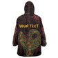 Afro-American Culture Wearable Blanket Hoodie Adinkra Sankofa Bird - Cosmic Red