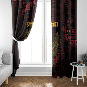 Afro-American Culture Window Curtain Adinkra Sankofa Bird - Cosmic Red