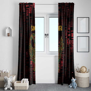 Afro-American Culture Window Curtain Adinkra Sankofa Bird - Cosmic Red