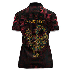 Afro-American Culture Women Polo Shirt Adinkra Sankofa Bird - Cosmic Red