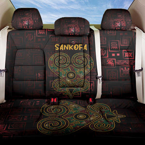 Afro-American Culture Back Car Seat Cover Adinkra Sankofa Heart - Cosmic Red