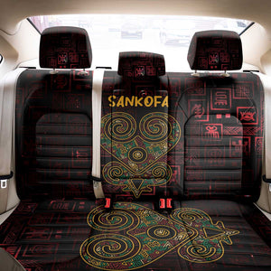 Afro-American Culture Back Car Seat Cover Adinkra Sankofa Heart - Cosmic Red