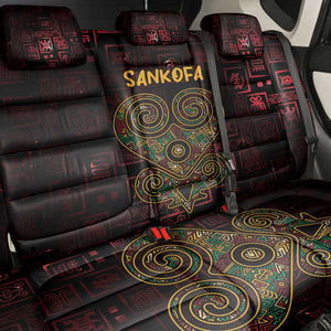 Afro-American Culture Back Car Seat Cover Adinkra Sankofa Heart - Cosmic Red