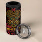 Afro-American Culture 4 in 1 Can Cooler Tumbler Adinkra Sankofa Heart - Cosmic Red