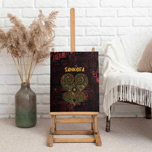 Afro-American Culture Canvas Wall Art Adinkra Sankofa Heart - Cosmic Red