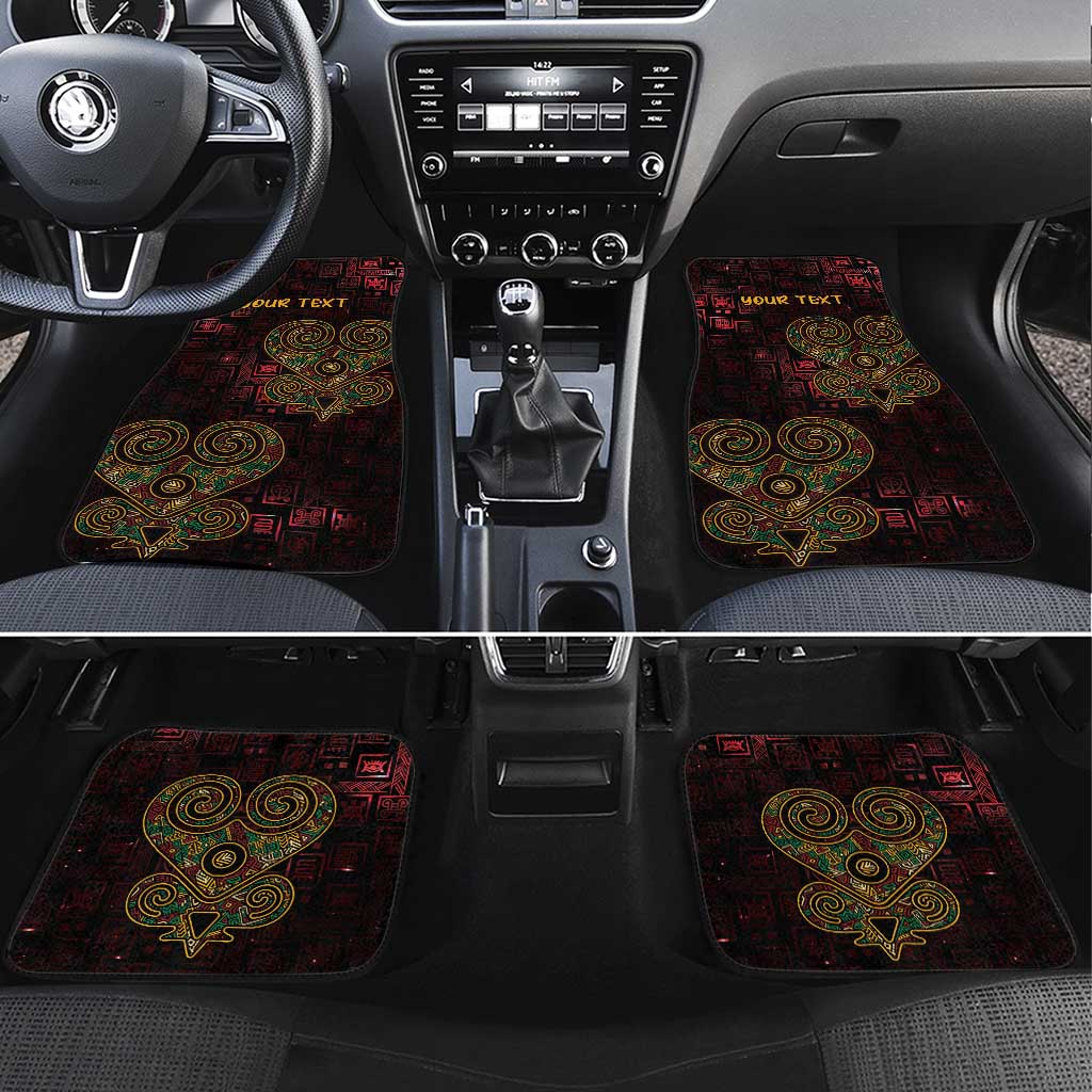 Afro-American Culture Car Mats Adinkra Sankofa Heart - Cosmic Red