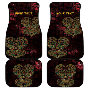 Afro-American Culture Car Mats Adinkra Sankofa Heart - Cosmic Red